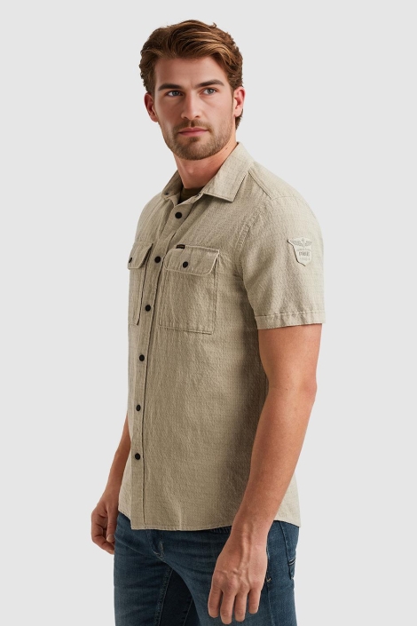 PME legend short sleeve shirt linen dobby